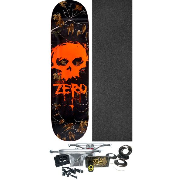 Zero Skateboards Blood Skull Real Tree Camo Skateboard Deck - 8.5" x 32.3" - Complete Skateboard Bundle